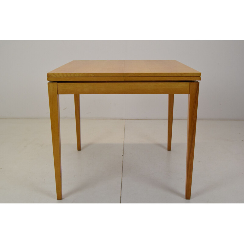 Mesa plegable de madera vintage, Checoslovaquia 1970