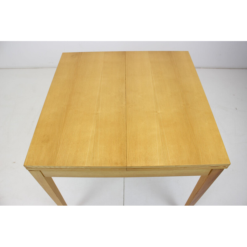 Mid-century folding wood table, Czechoslovakia 1970s