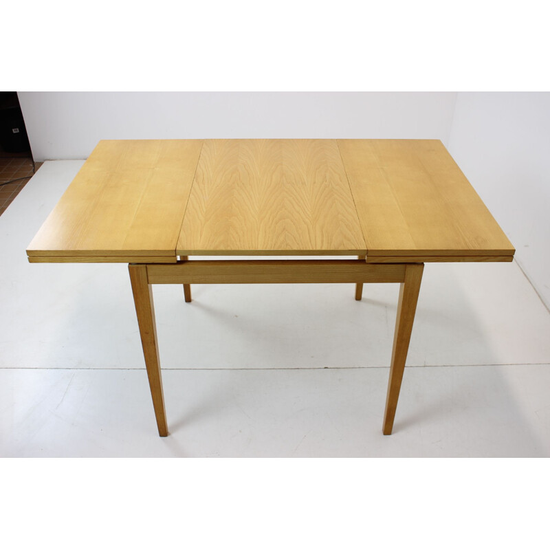 Mid-century folding wood table, Czechoslovakia 1970s