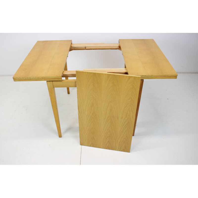 Mid-century folding wood table, Czechoslovakia 1970s