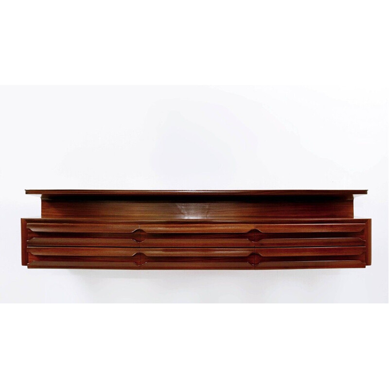 Mid-century wooden wall console, Italy 1960s