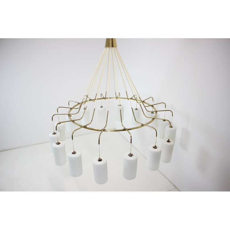 Mid-century extra big chandelier by Kamenický Šenov, Czechoslovakia 1960s