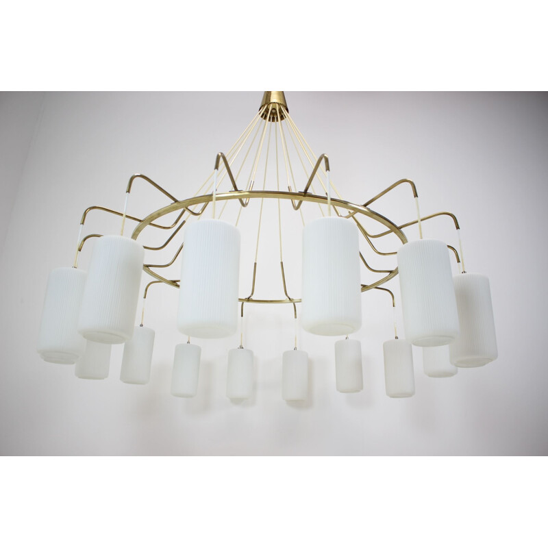 Mid-century extra big chandelier by Kamenický Šenov, Czechoslovakia 1960s