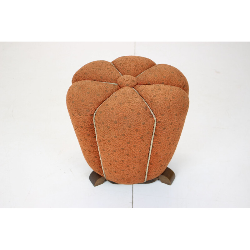 Vintage pouf by Jindrich Halabala, Czechoslovakia 1950s