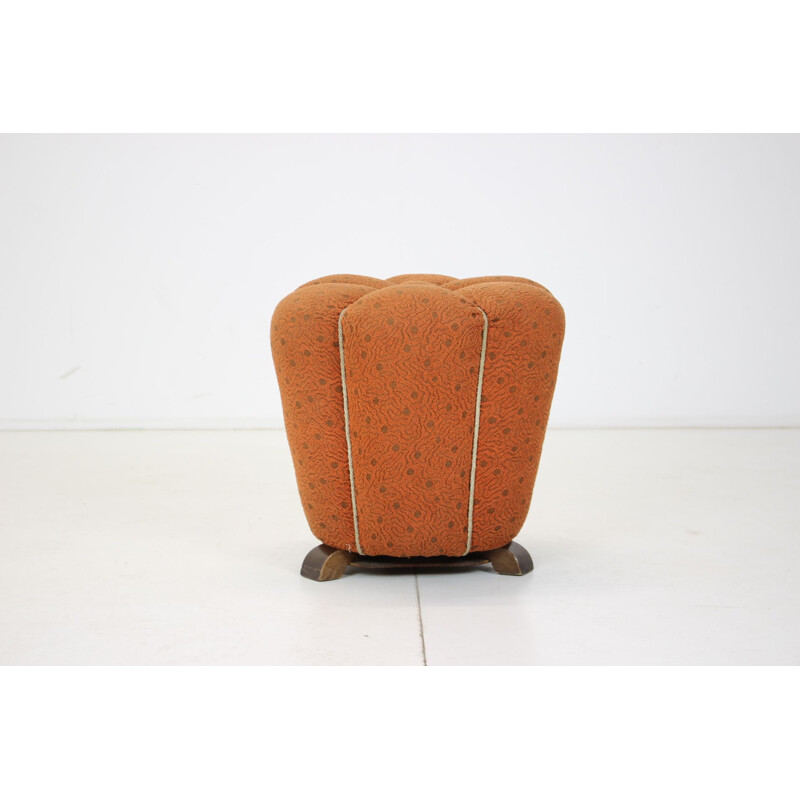 Vintage pouf by Jindrich Halabala, Czechoslovakia 1950s