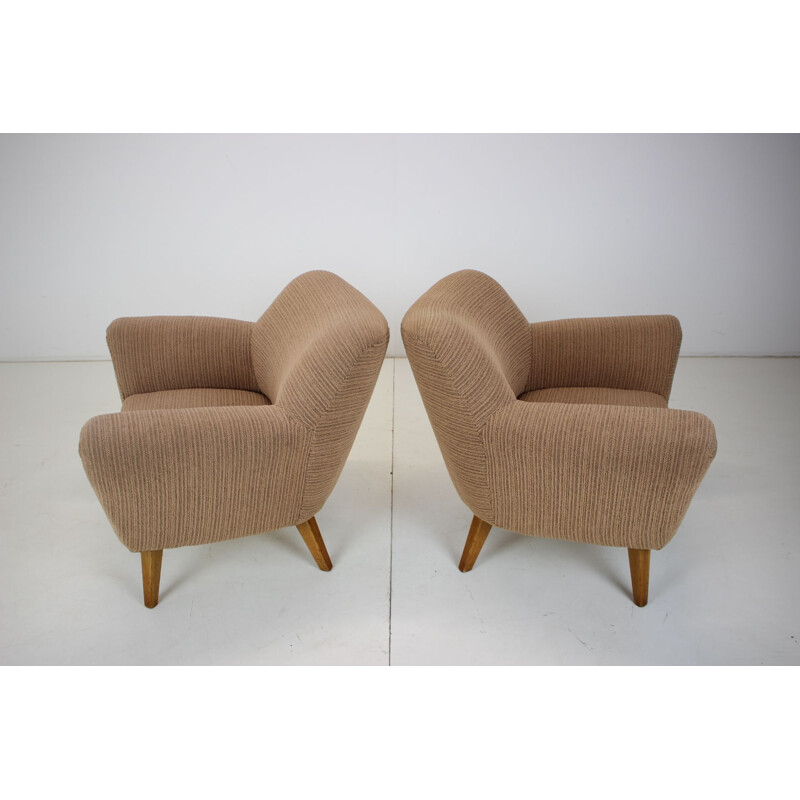 Pair of vintage club armchairs, Czechoslovakia 1970s