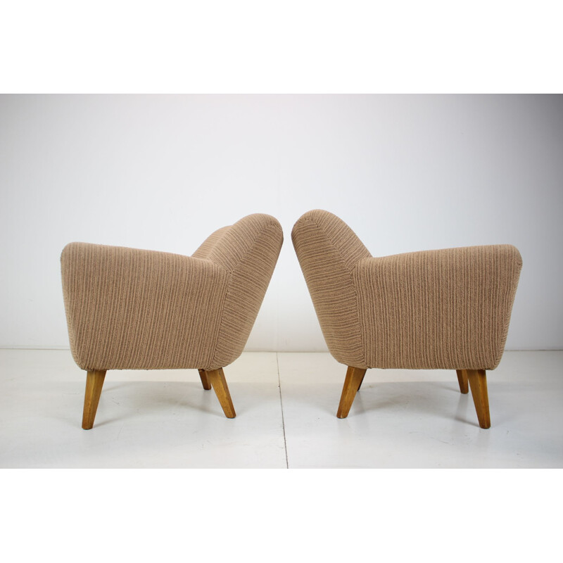 Pair of vintage club armchairs, Czechoslovakia 1970s