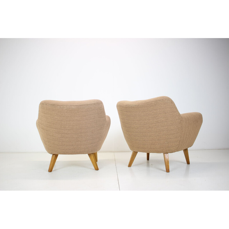 Pair of vintage club armchairs, Czechoslovakia 1970s