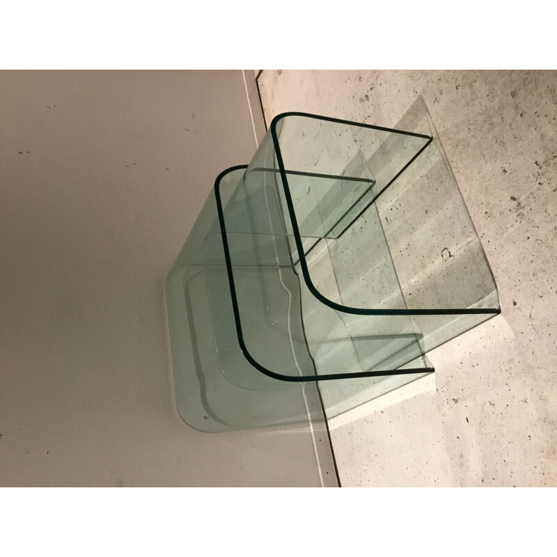 Vintage Fiam glass nesting tables