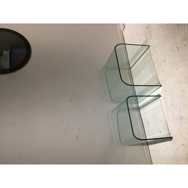 Vintage Fiam glass nesting tables