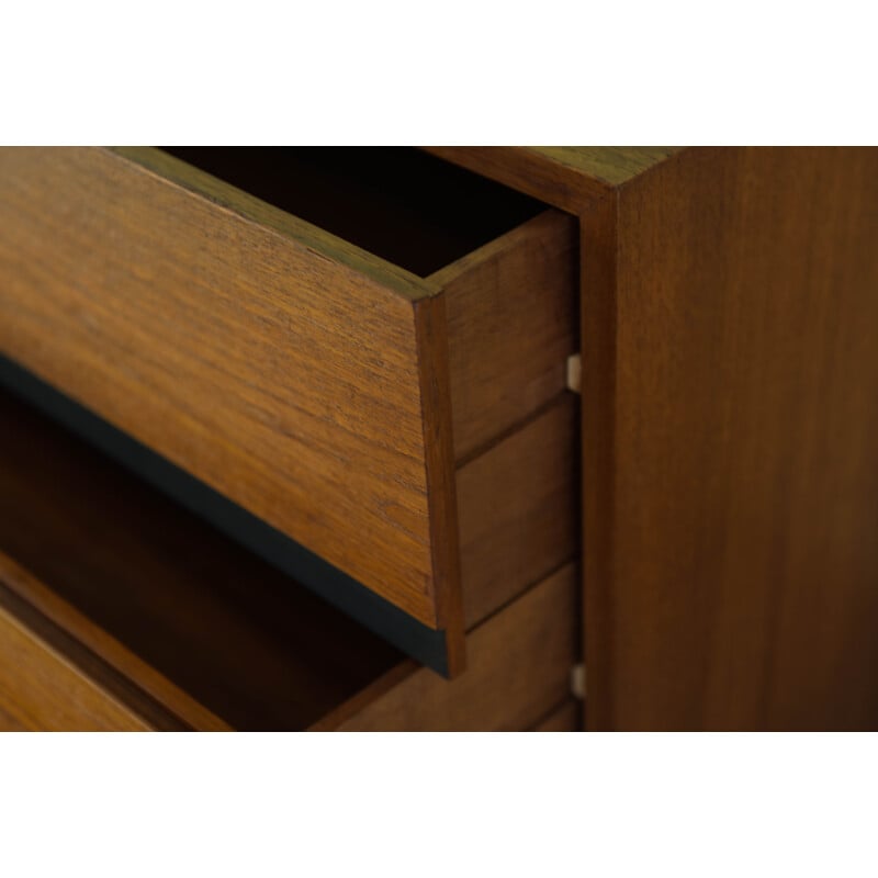 Teak vintage sideboard with door and 3 large drawers