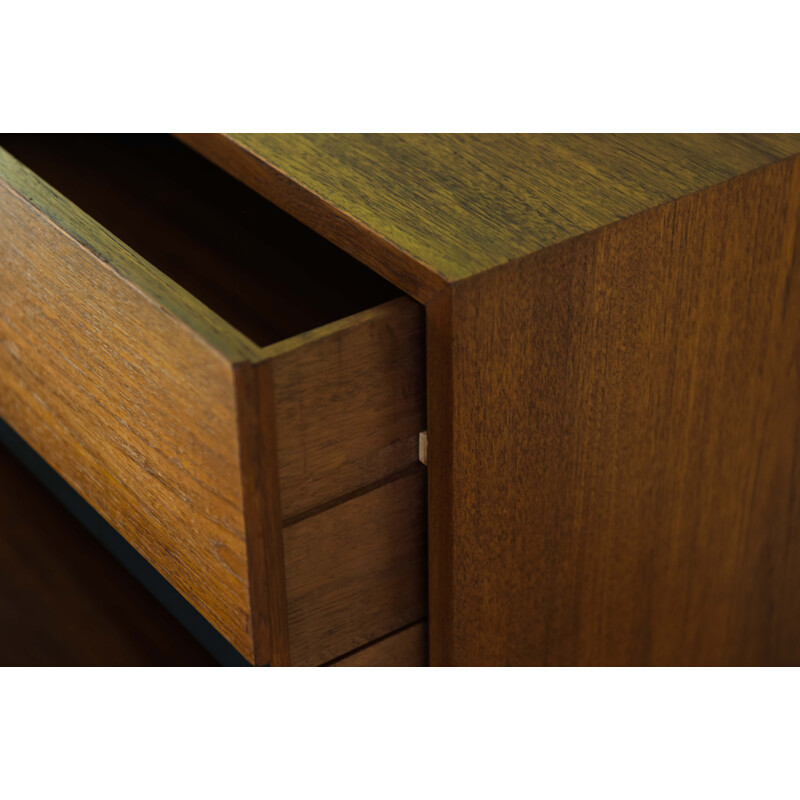 Teak vintage sideboard with door and 3 large drawers