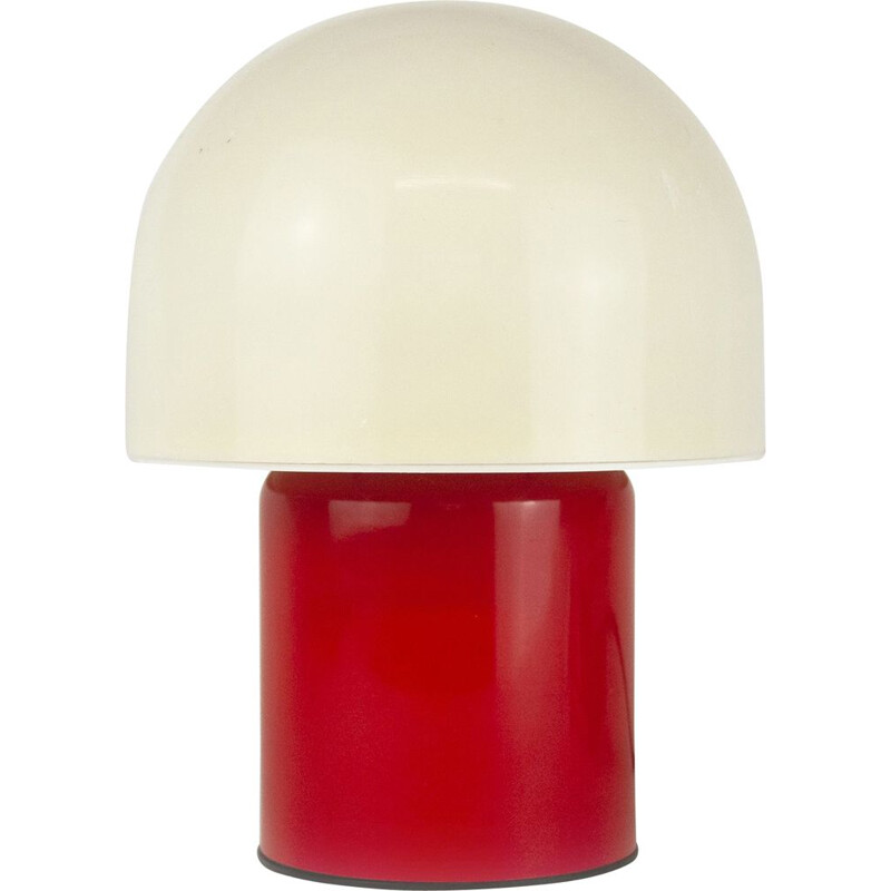 Lampe de table vintage rouge et blanche par Dijksta Lampen, 1970