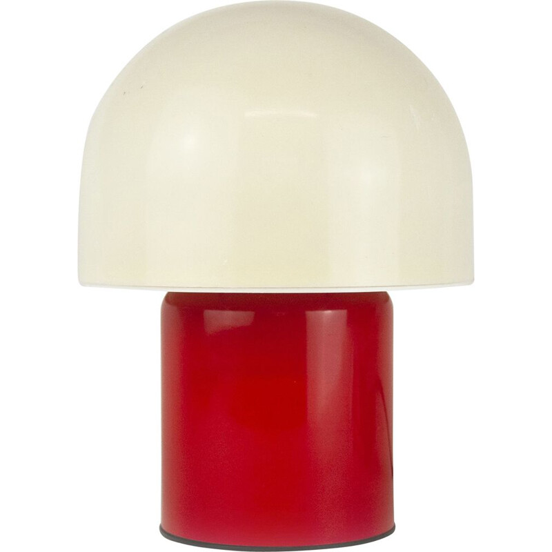 Vintage red and white table lamp by Dijksta Lampen, 1970s