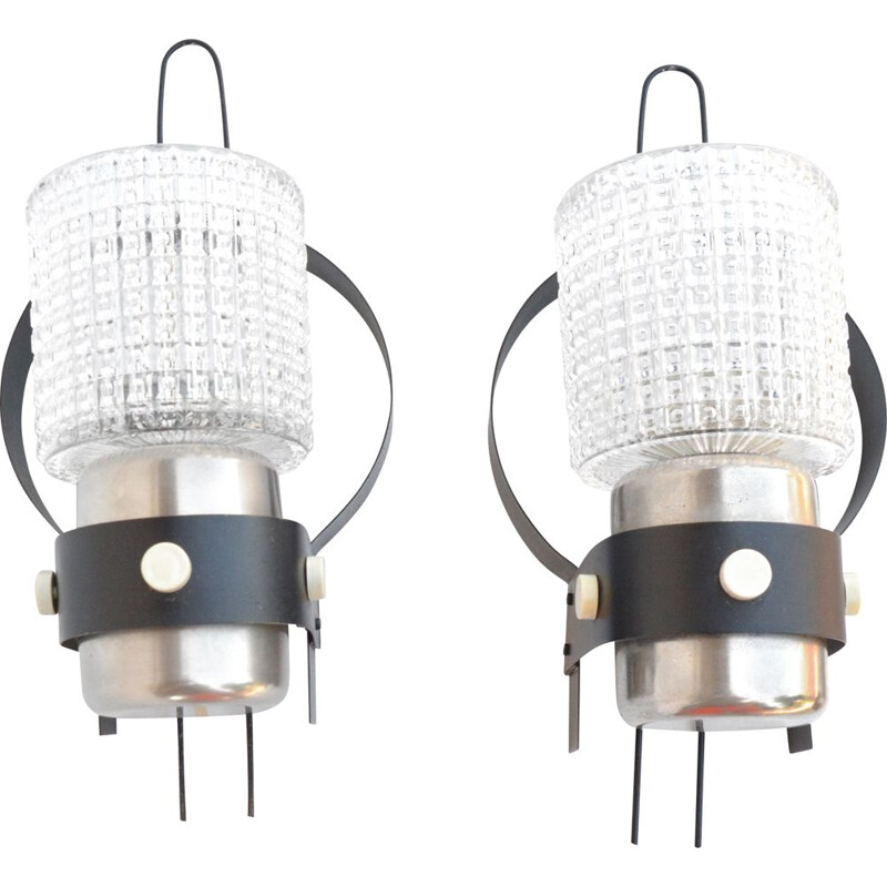 Pair of vintage wall lamps by Elektrotechniczna Spółdzielnia Inwalidów Nowa Huta, Poland 1960s