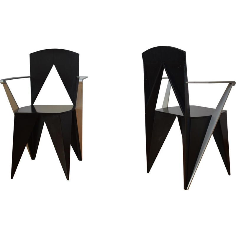Paire de fauteuils vintage d'Adriano et Paolo Suman pour Giorgetti, 1980