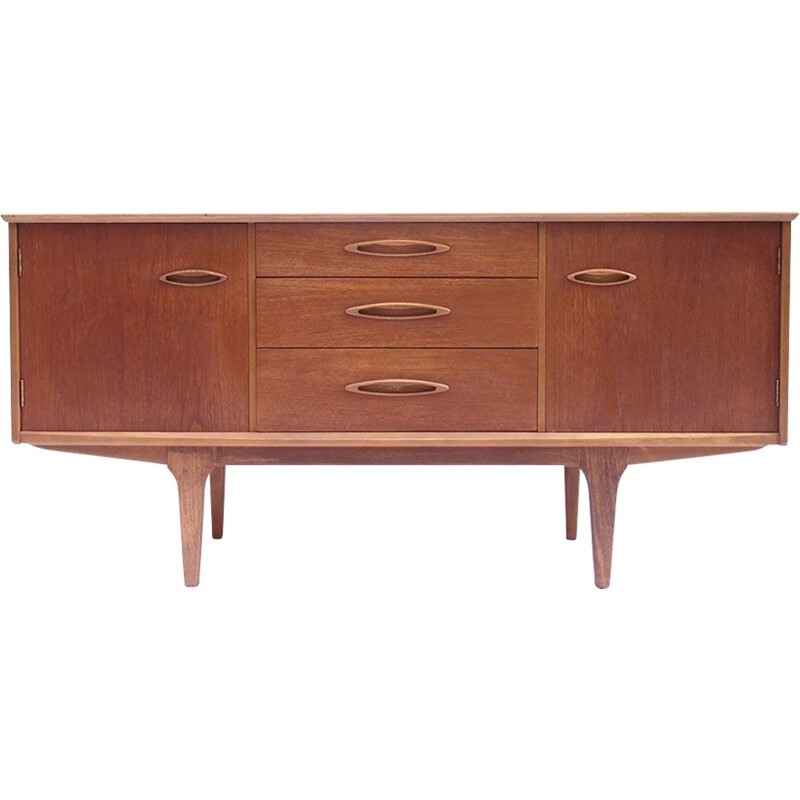 Scandinavian vintage sideboard with oval handles, 1960