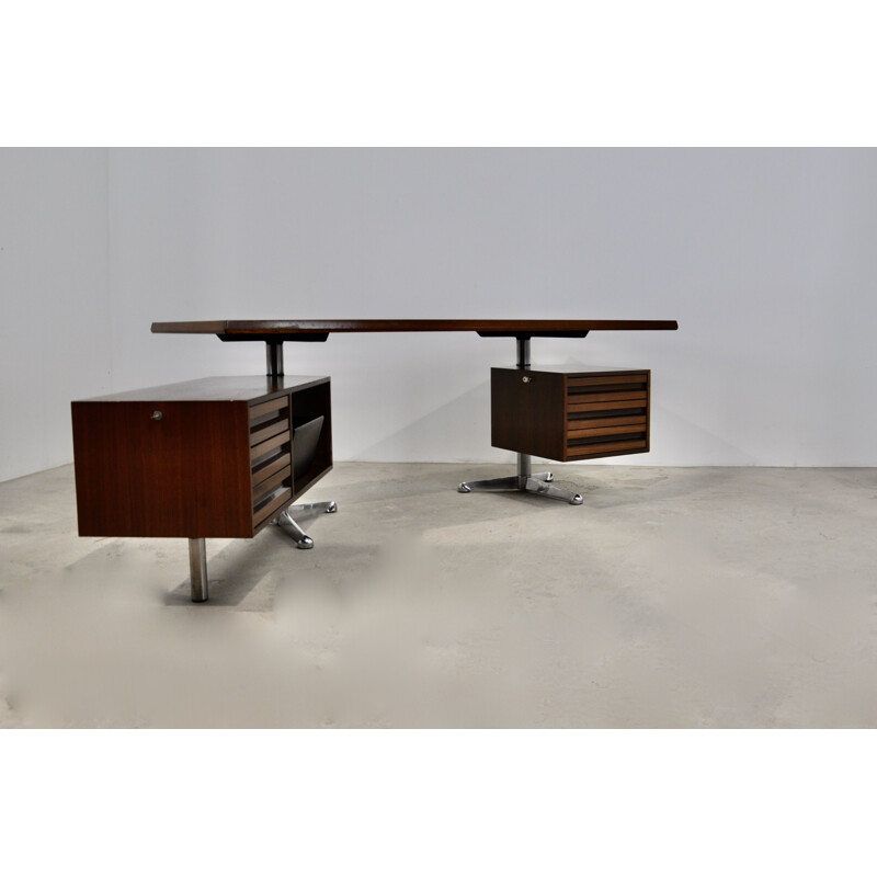 Vintage desk with 2 pedestals by Osvaldo Borsani for Tecno, 1960