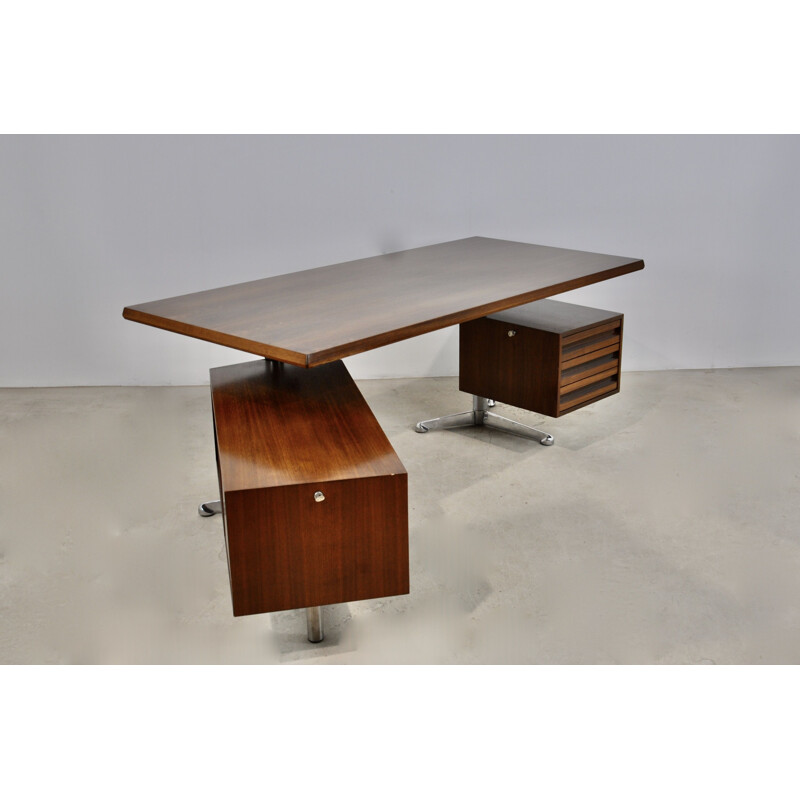 Vintage desk with 2 pedestals by Osvaldo Borsani for Tecno, 1960