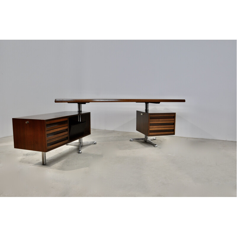 Vintage desk with 2 pedestals by Osvaldo Borsani for Tecno, 1960