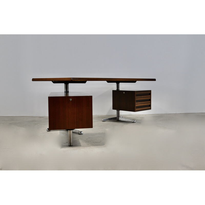 Vintage desk with 2 pedestals by Osvaldo Borsani for Tecno, 1960