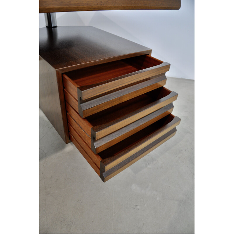 Vintage desk with 2 pedestals by Osvaldo Borsani for Tecno, 1960