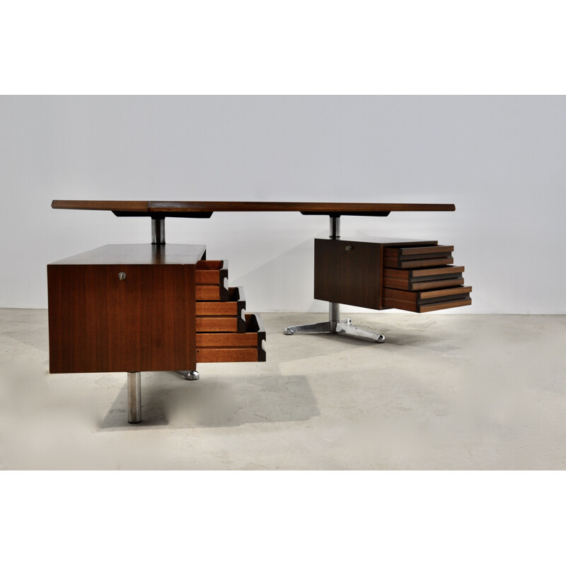 Vintage desk with 2 pedestals by Osvaldo Borsani for Tecno, 1960