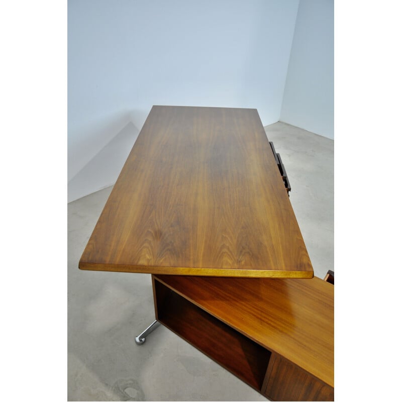 Vintage desk with 2 pedestals by Osvaldo Borsani for Tecno, 1960