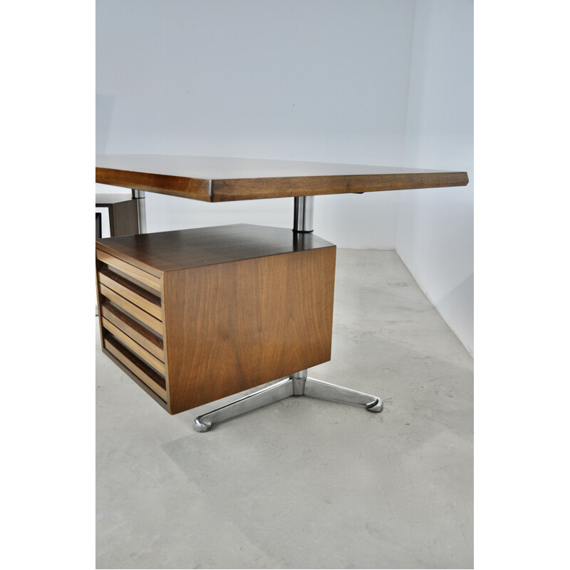 Vintage desk with 2 pedestals by Osvaldo Borsani for Tecno, 1960