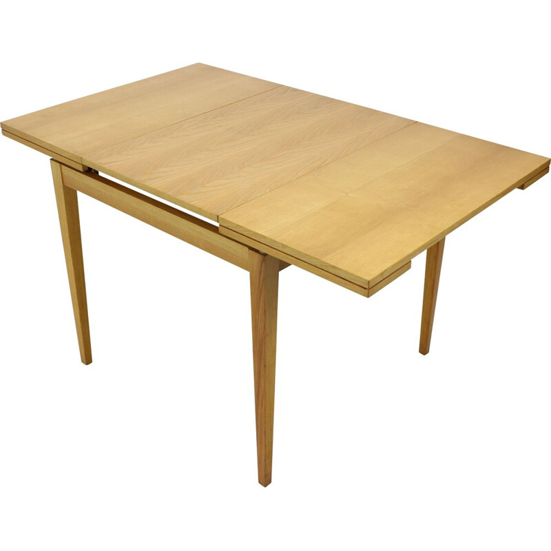 Mid-century folding wood table, Czechoslovakia 1970s