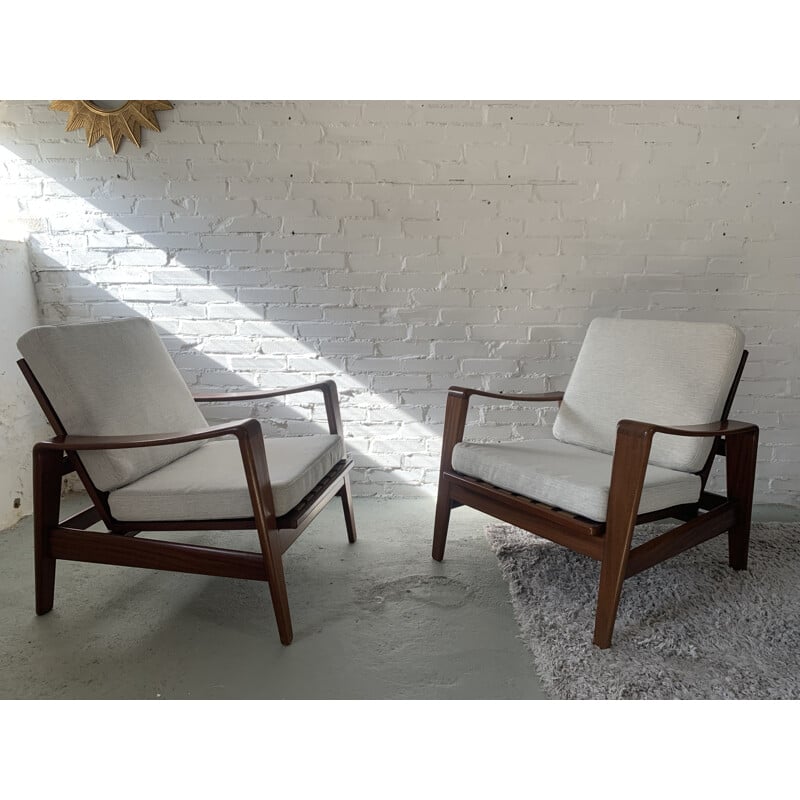 Paire de fauteuils vintage S par Arne Wahl Iversen pour Komfort, Danemark 1960