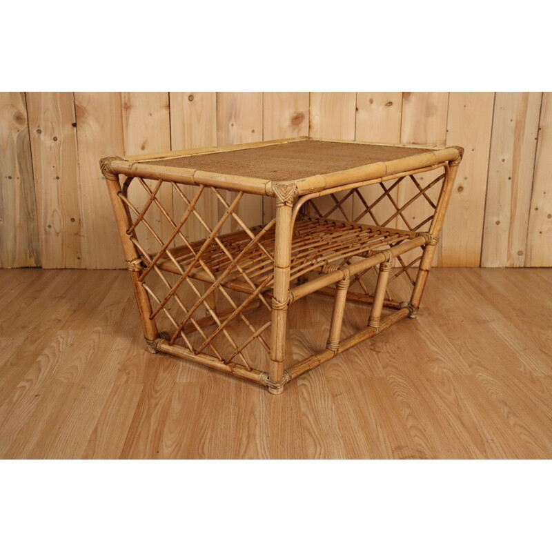 Vintage rattan coffee table