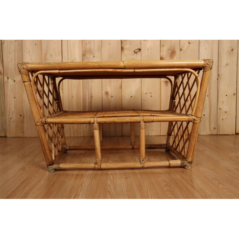 Vintage rattan coffee table