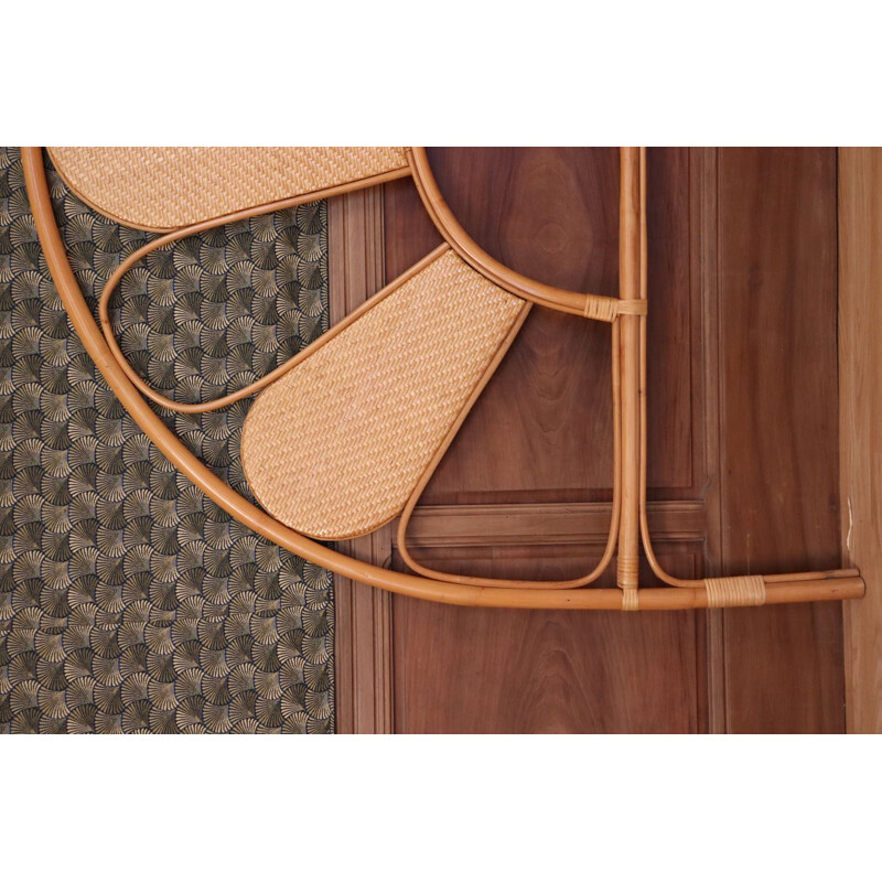 Vintage headboard in rattan & cane, 1970-1980