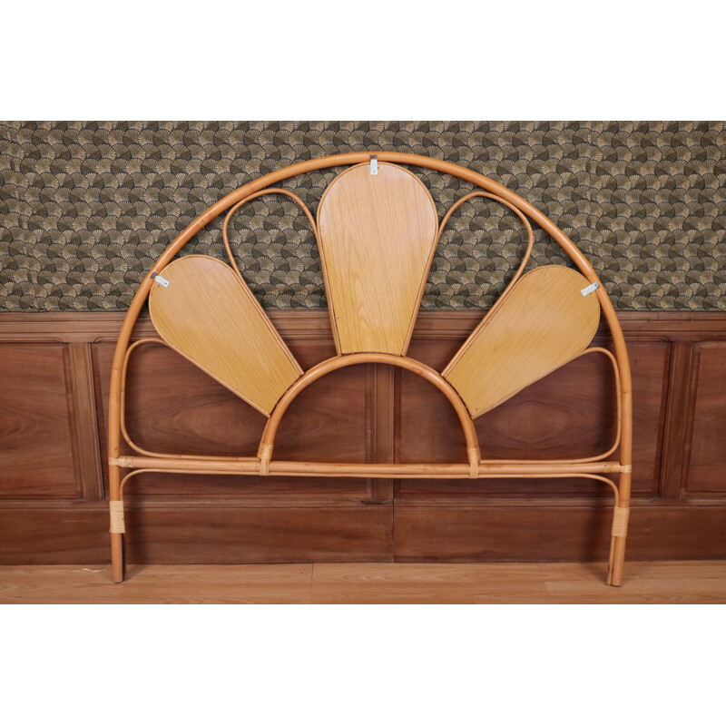 Vintage headboard in rattan & cane, 1970-1980