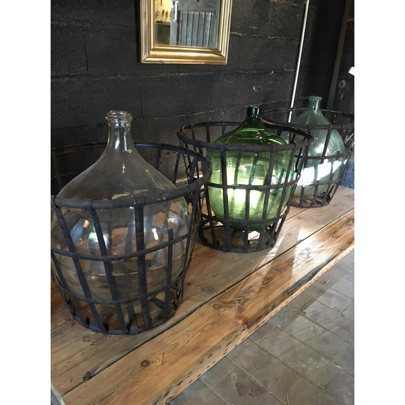 Set of 3 vintage jeanne ladies in their metal baskets, 1960