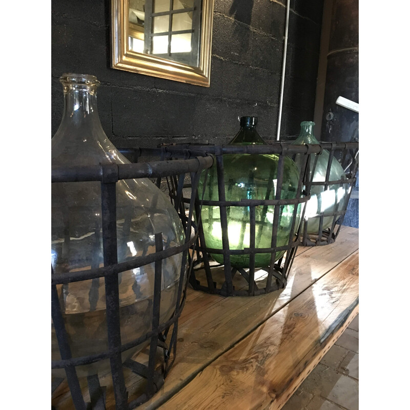 Set of 3 vintage jeanne ladies in their metal baskets, 1960