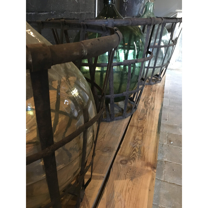 Set of 3 vintage jeanne ladies in their metal baskets, 1960