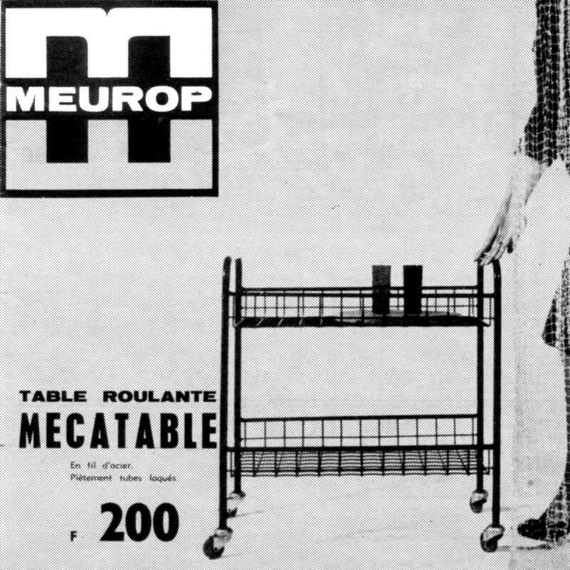 Mecatable vintage trolley by Pierre Guariche for Meurop, 1960s