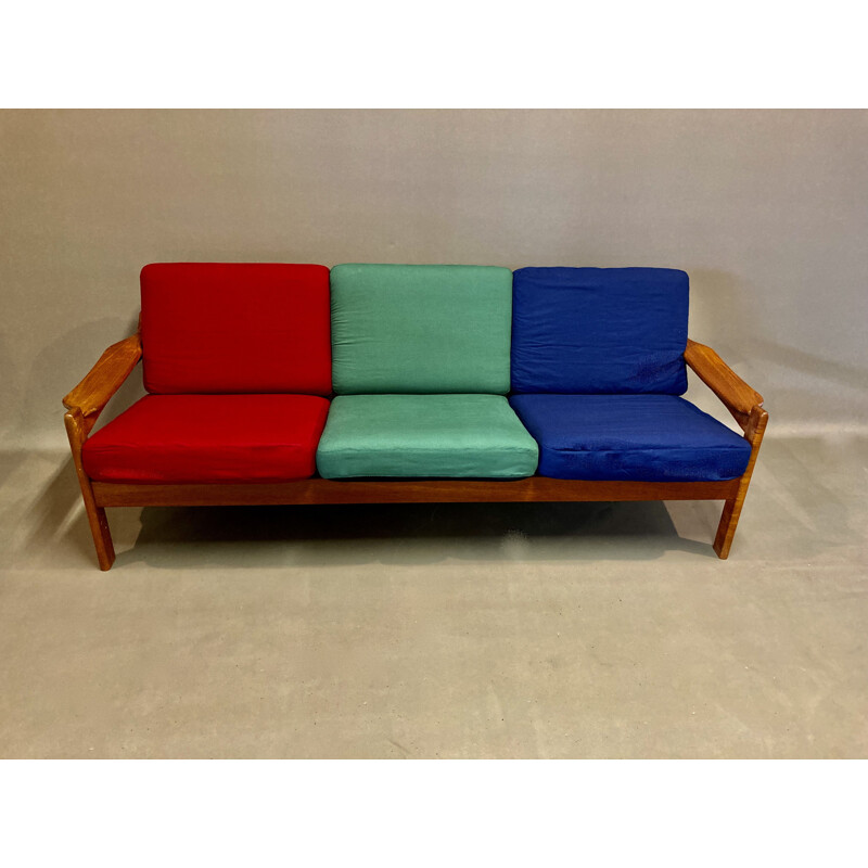 Vintage 3 seater sofa in colours, 1950