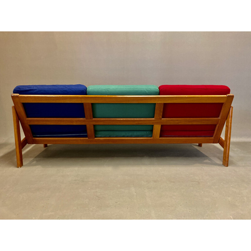 Vintage 3 seater sofa in colours, 1950