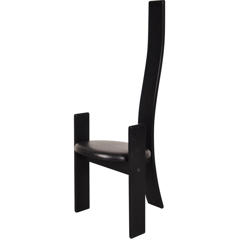 Black wooden "Golem" side chair, Vico MAGISTRETTI - 1970s