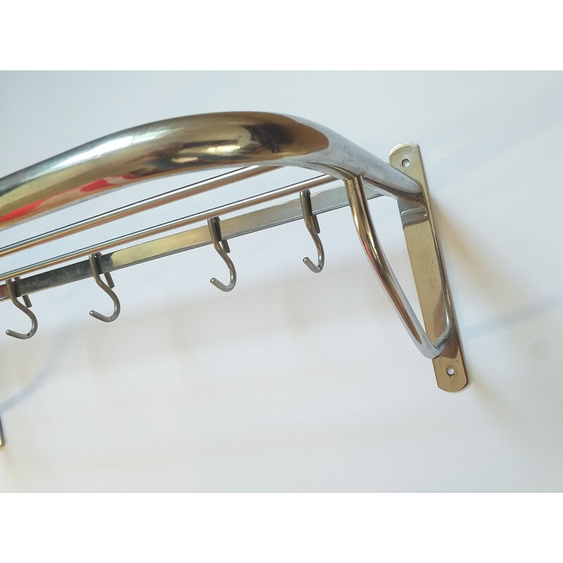 Functionalism vintage Bauhaus wall coat rack, 1930s