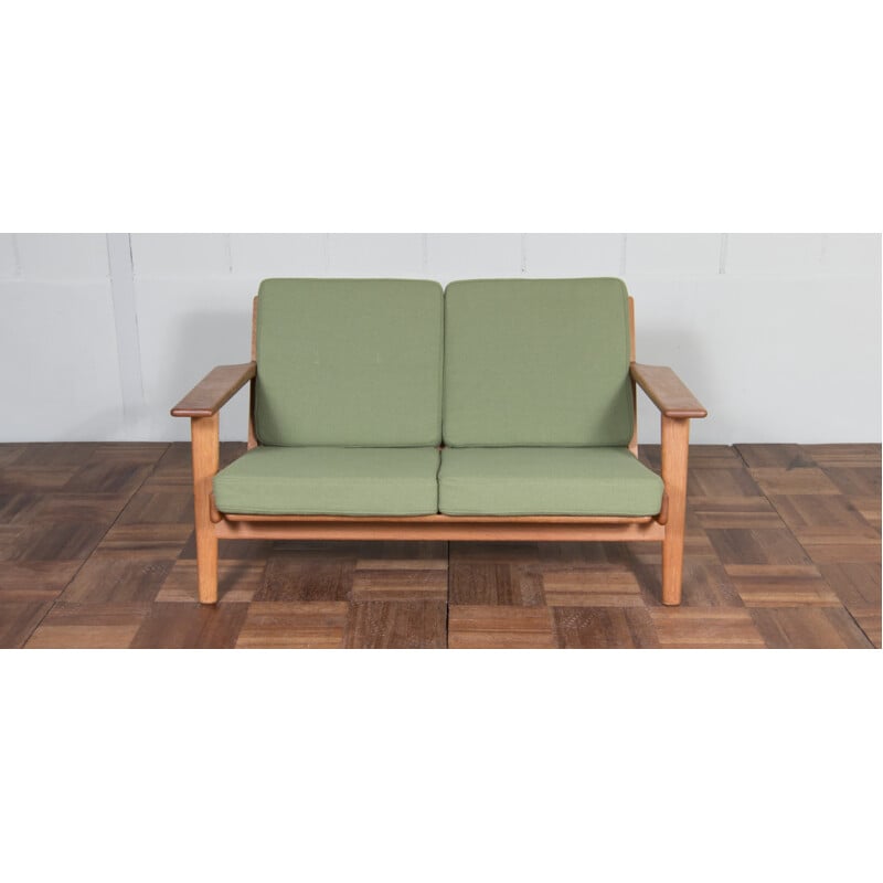 Getama "GE 290" set for living room in green fabric and oak, Hans J. WEGNER - 1950s