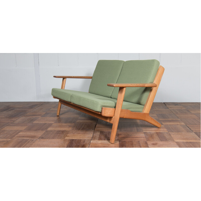 Getama "GE 290" set for living room in green fabric and oak, Hans J. WEGNER - 1950s