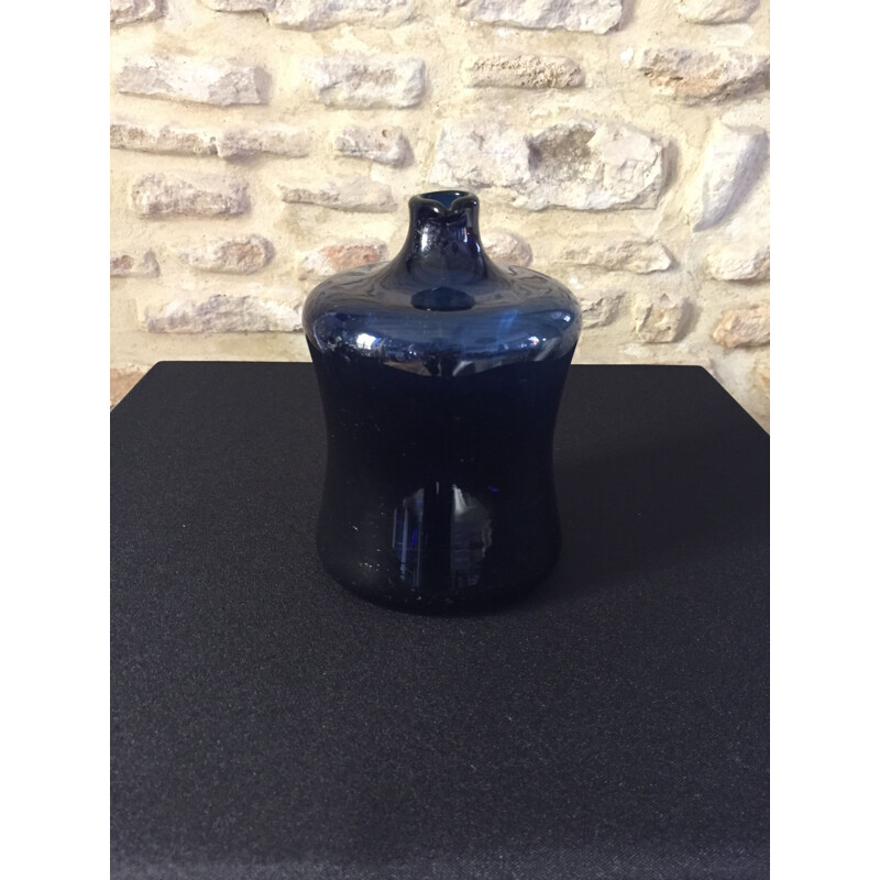 Vintage blue vase by Timo Sarpaneva for Litalla, 1960