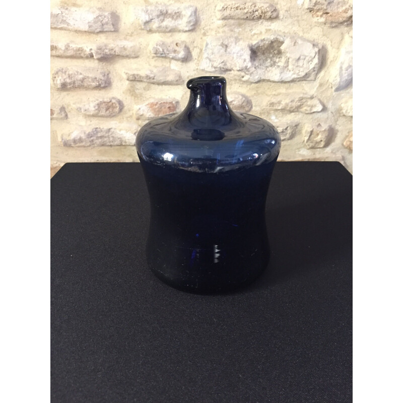 Vintage blue vase by Timo Sarpaneva for Litalla, 1960