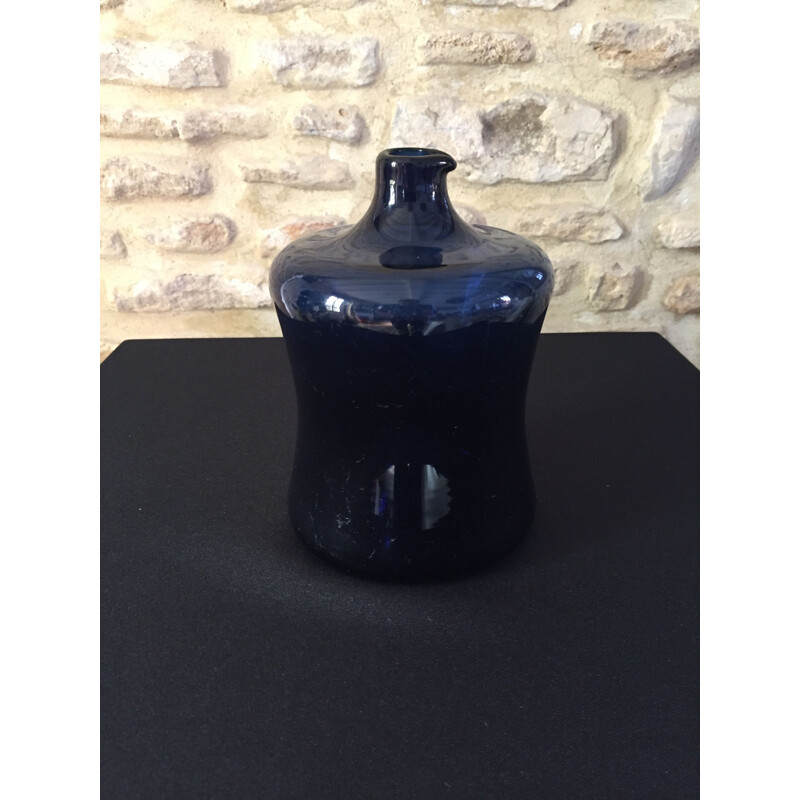Vintage blue vase by Timo Sarpaneva for Litalla, 1960