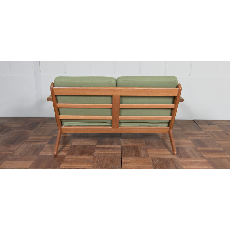 Getama "GE 290" set for living room in green fabric and oak, Hans J. WEGNER - 1950s