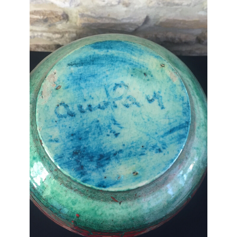 Jarrón de cerámica vintage de Accolay